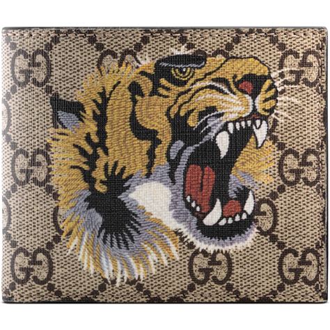 portafoglio gucci tigre nero|GUCCI PORTAFOGLIO IN TESSUTO GG SUPREME CON .